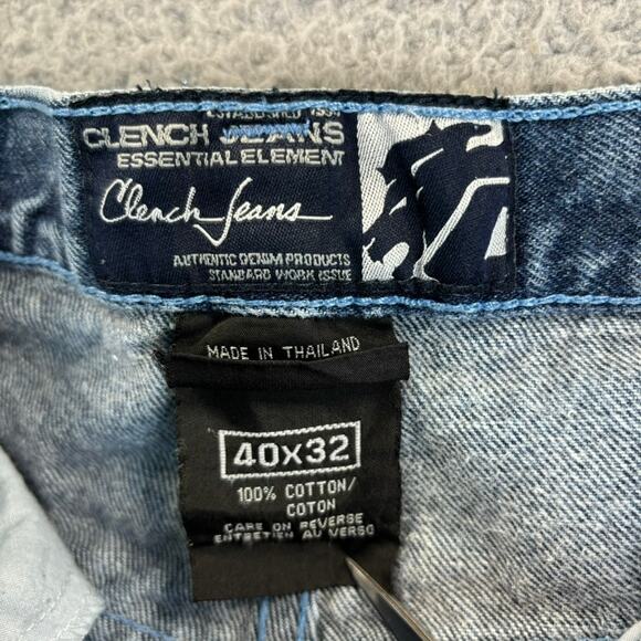 VTG Y2K Clench Jeans 40x32 Baggy Wide Leg Skateboard Hip Hop Raver Grunge Street - Picture 5 of 8